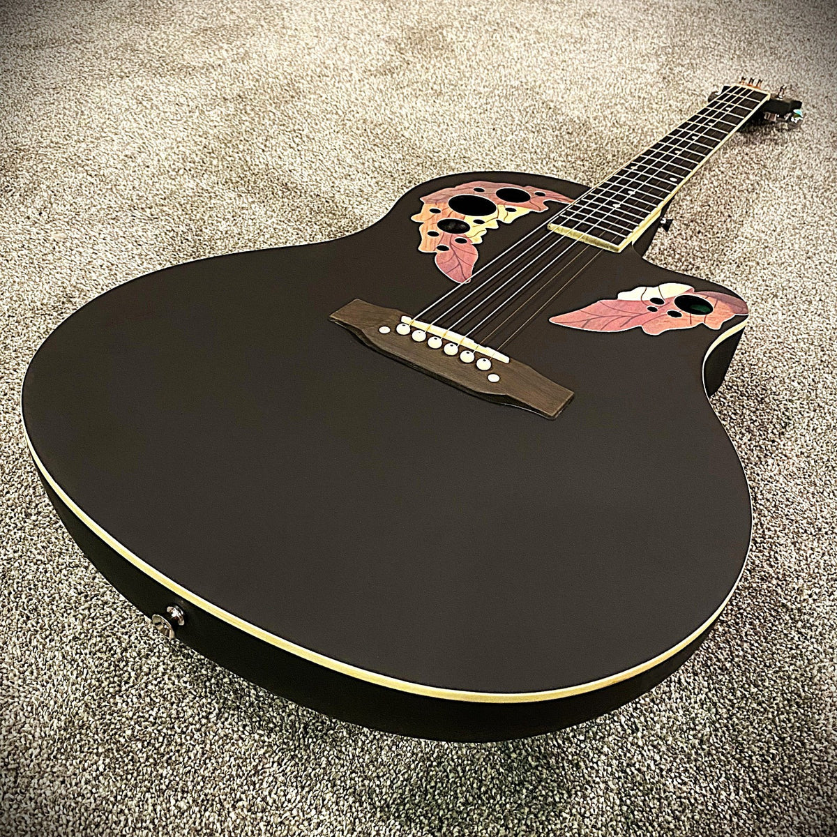 41" Black Acoustic Guitar – Cutaway Body, Laminate Spruce Top, ABS Rounded Back0
