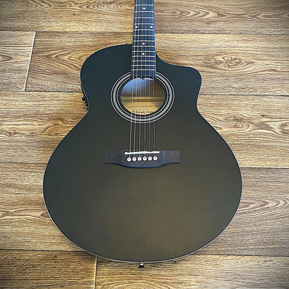 Black 41" Acoustic Electric Guitar & 15W Amp Beginner Package – Cutaway Jumbo11