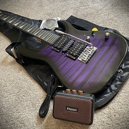 Full-Size Purple Electric Guitar and 5-Watt Amp Starter Package with Accessories18