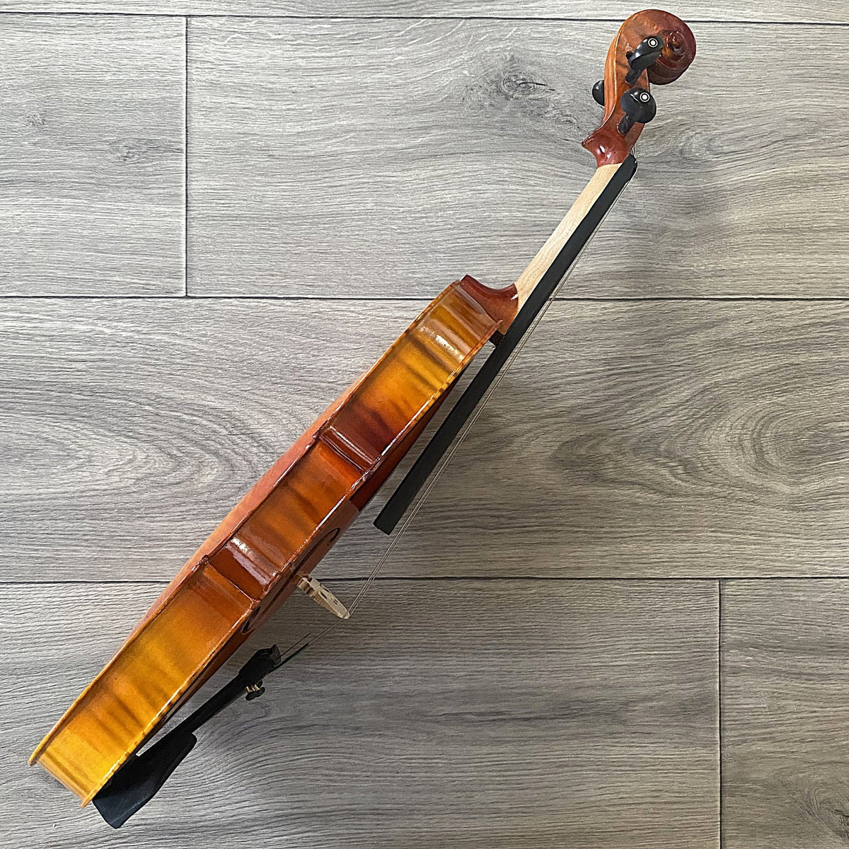 Full-Size 4/4 Violin Fiddle with Preset Bridge, Case w/ Hygrometer, Bow and More4