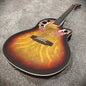 Full-Size Sunburst Acoustic Electric Guitar with Round Back, Grape Sound Holes0