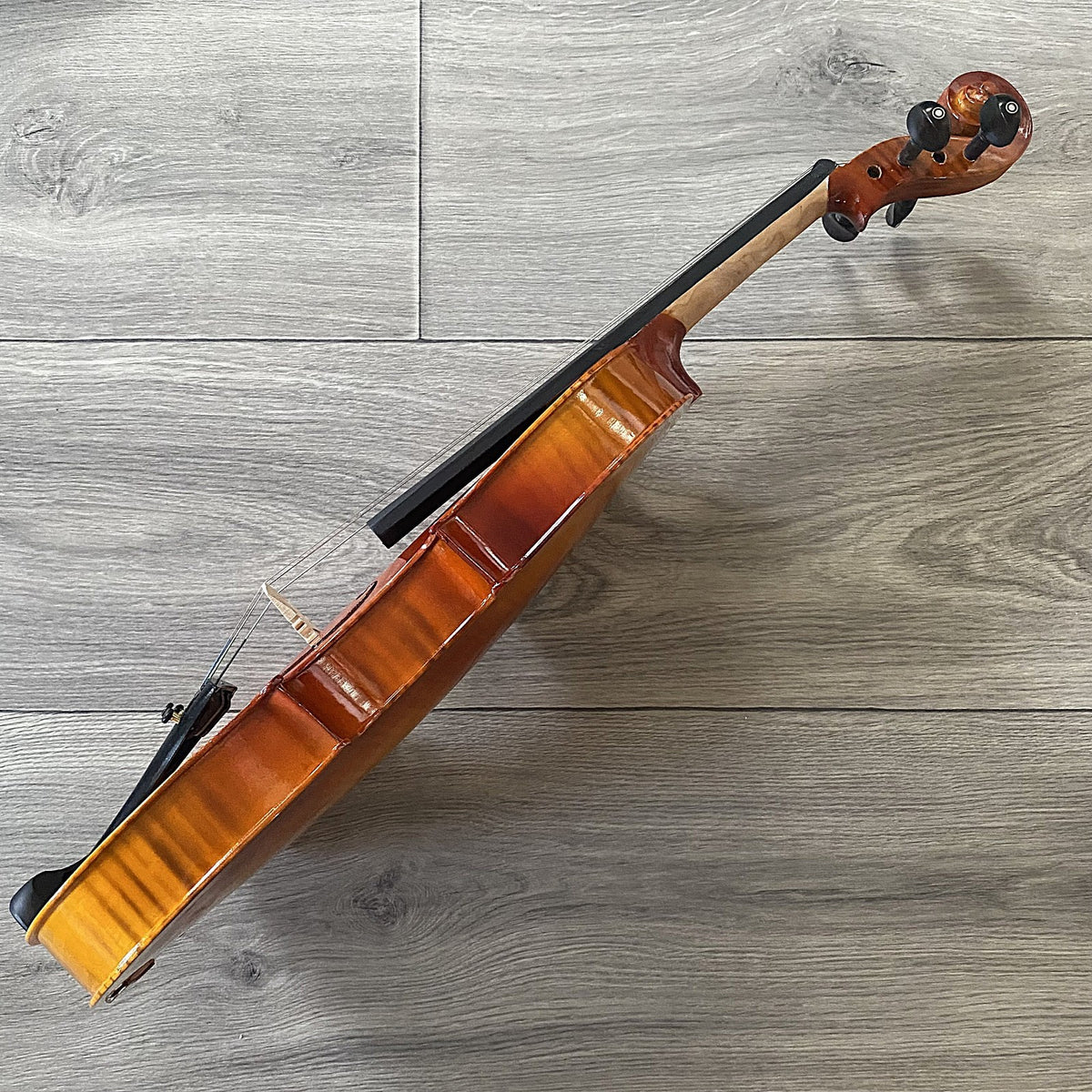 Full-Size 4/4 Violin Fiddle with Preset Bridge, Case w/ Hygrometer, Bow and More5