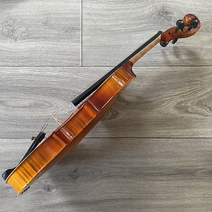 Full-Size 4/4 Violin Fiddle with Preset Bridge, Case w/ Hygrometer, Bow and More5