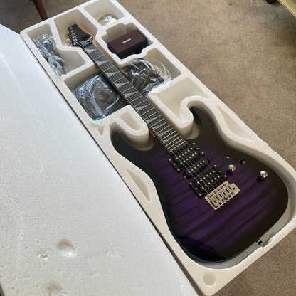 Full-Size Purple Electric Guitar and 5-Watt Amp Starter Package with Accessories13