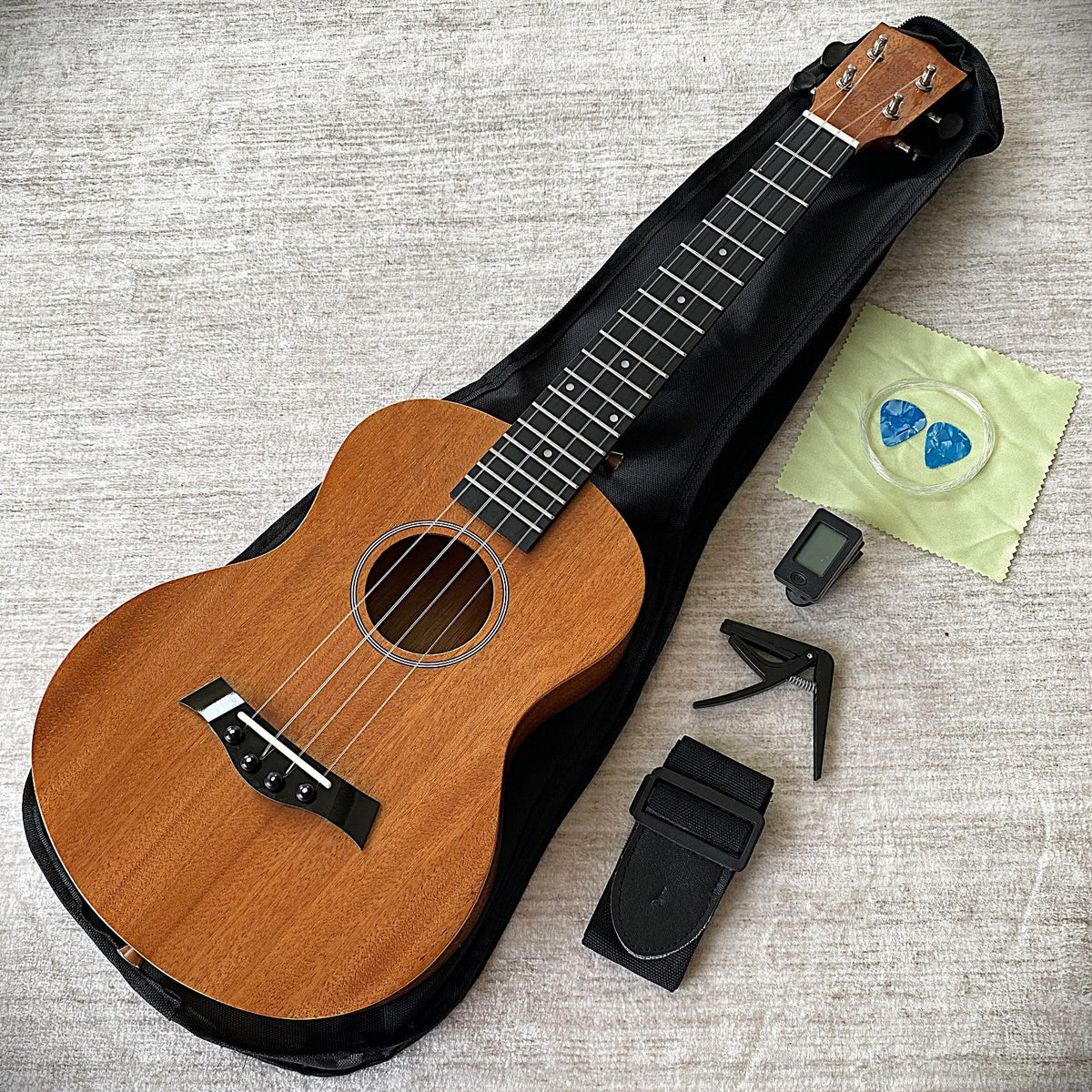 26" Tenor Ukulele Mahogany Body – Starter Set with Tuner, Capo, Strap, Gig Bag1