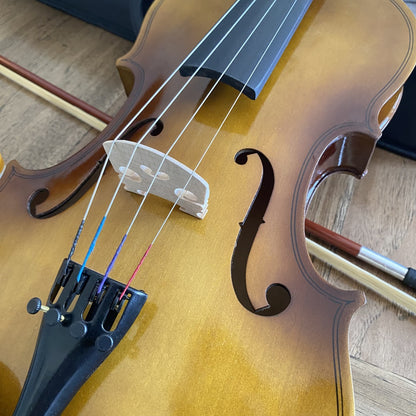 Gorgeous Solid Wood 16" Viola with Antique Finish, Maple Top, Case, Bow, Rosin4