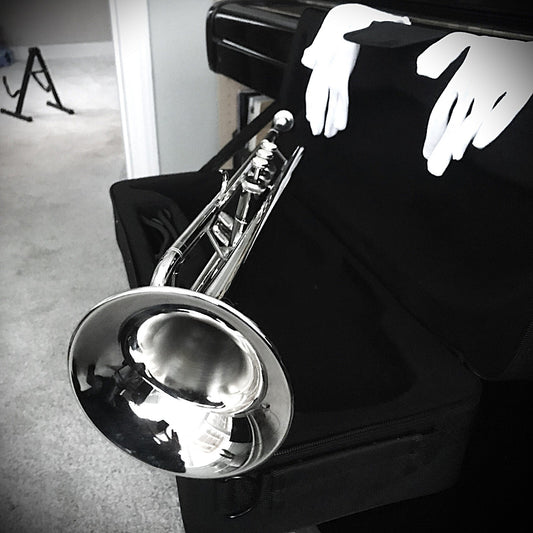 Silver Bb Brass Trumpet with 7C Mouthpiece & Case Standard Student Band Trumpet0