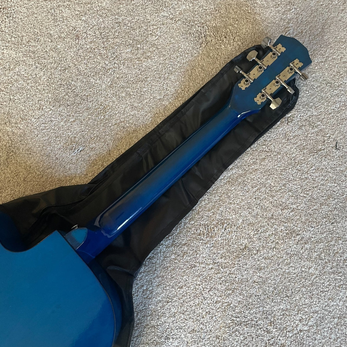 Full-Size 41" Blue Acoustic Guitar Starter Package w/ Capo, Tuner, Strap & Picks9