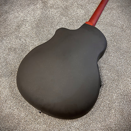 Full-Size Sunburst Acoustic Electric Guitar with Round Back, Grape Sound Holes10