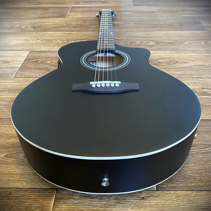 Black 41" Acoustic Electric Guitar & 15W Amp Beginner Package – Cutaway Jumbo8