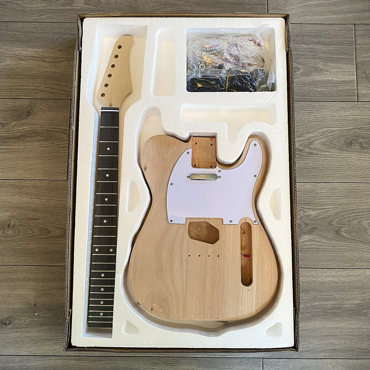 DIY Tele Style Electric Guitar Kit – Solid Mahogany Body, Solderless Starter Kit12
