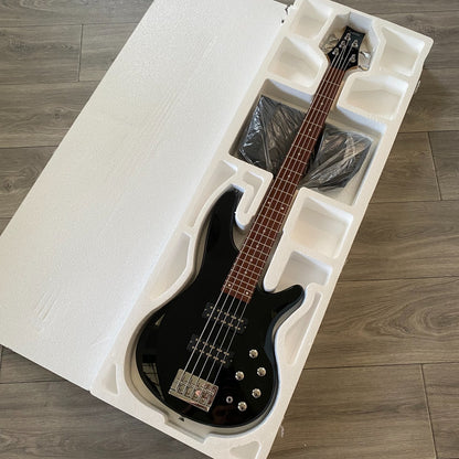 Black 5‑String Bass Guitar – Full‑Size, 24‑Fret Laurel Fretboard, HH Pickups21