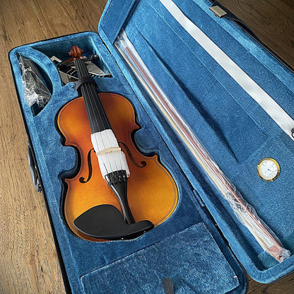 Full-Size 4/4 Violin Fiddle with Preset Bridge, Case w/ Hygrometer, Bow and More12