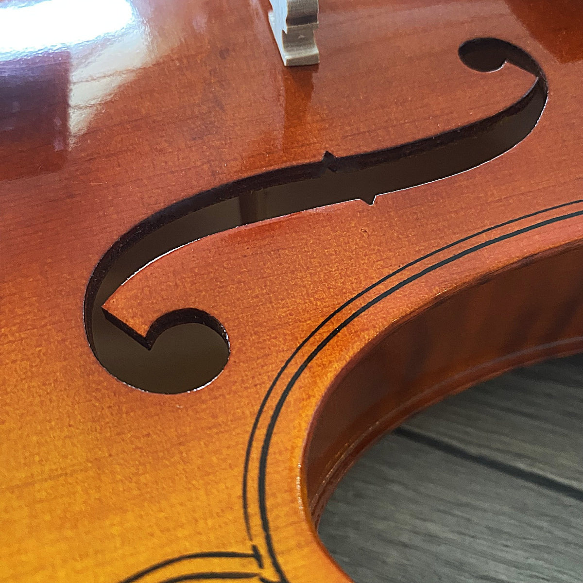 Full-Size 4/4 Violin Fiddle with Preset Bridge, Case w/ Hygrometer, Bow and More7