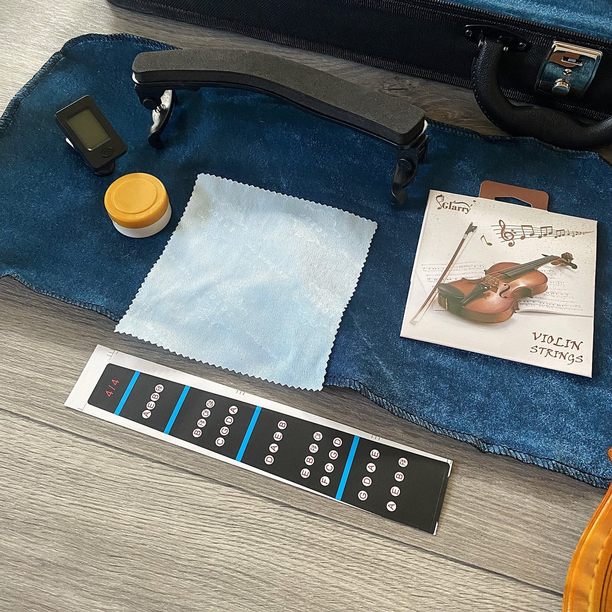 Full-Size 4/4 Violin Fiddle with Preset Bridge, Case w/ Hygrometer, Bow and More10