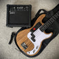 Full-Size Natural Electric Bass Guitar Starter Package w/ 20w Amp & Accessories0