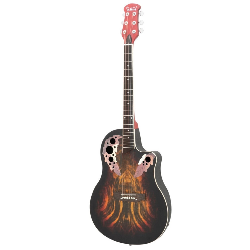 Acoustic Electric Guitar with Round ABS Back, Spruce Top, Cutaway, and Gig Bag12