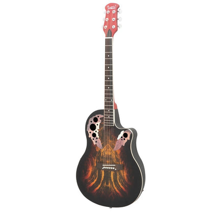 Acoustic Electric Guitar with Round ABS Back, Spruce Top, Cutaway, and Gig Bag12