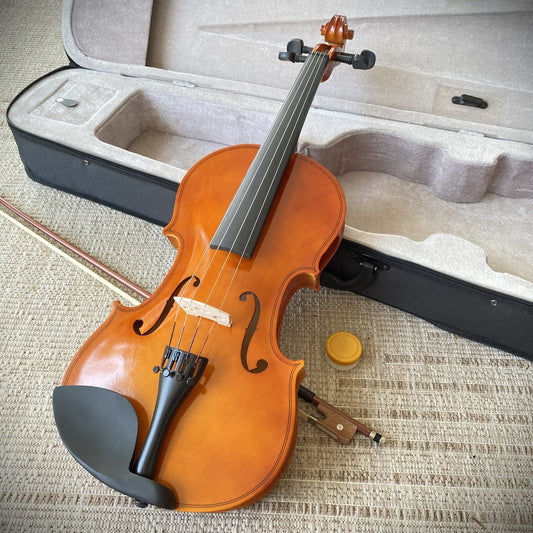 Gorgeous Solid Wood 15" Viola with Natural Finish with Case, Bow, Rosin, Bridge0