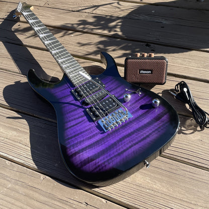 Full-Size Purple Electric Guitar and 5-Watt Amp Starter Package with Accessories2