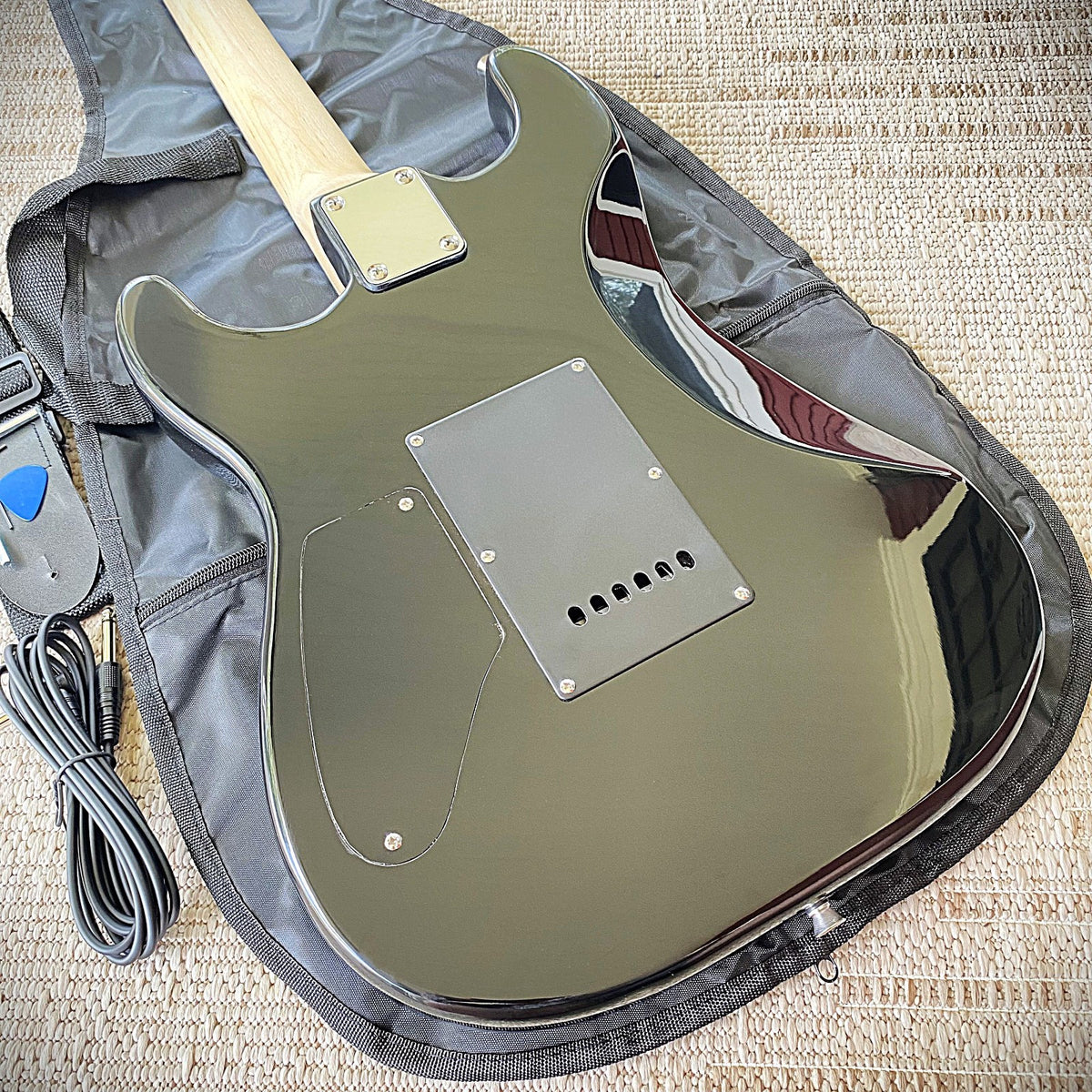 Full-Size Electric Guitar, Double Cutaway, Blue Lightning Finish, H-H Pickups12