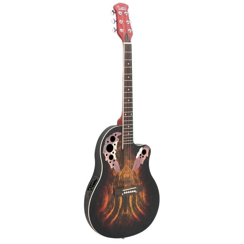 Acoustic Electric Guitar with Round ABS Back, Spruce Top, Cutaway, and Gig Bag14