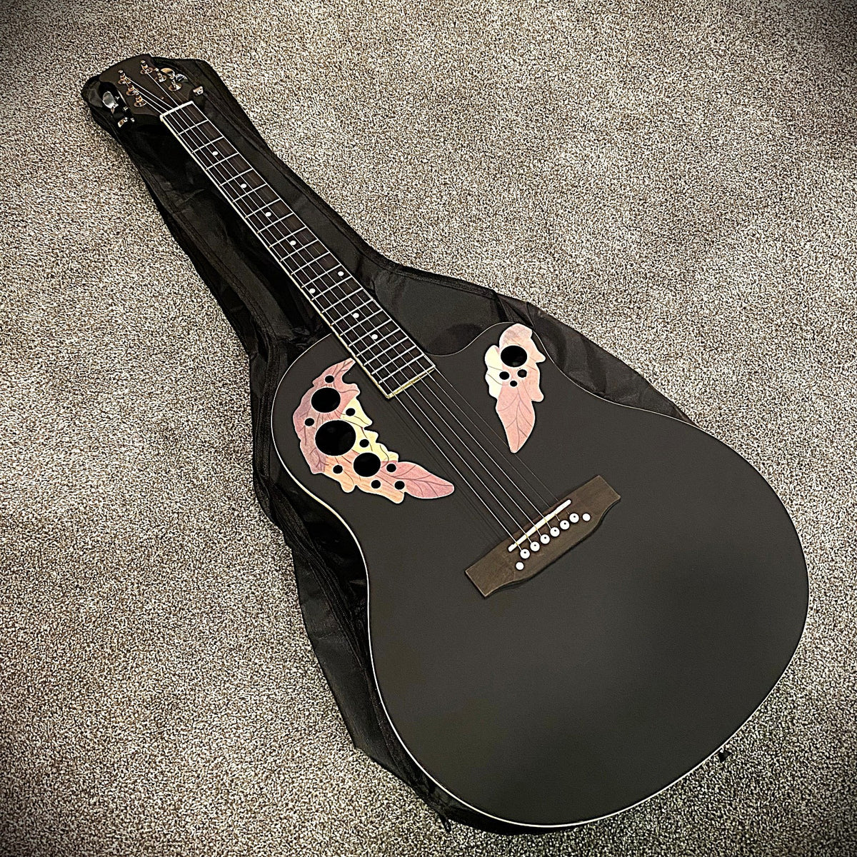 41" Black Acoustic Guitar – Cutaway Body, Laminate Spruce Top, ABS Rounded Back9