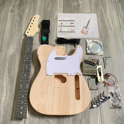 DIY Tele Style Electric Guitar Kit – Solid Mahogany Body, Solderless Starter Kit1