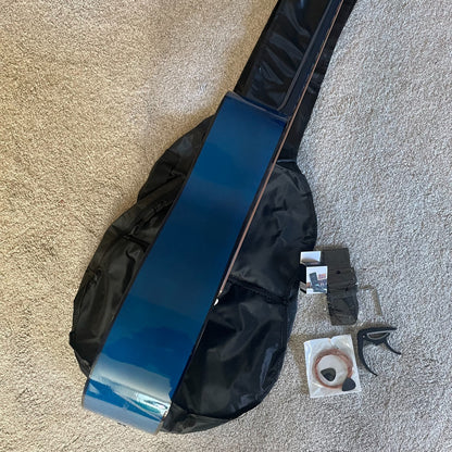 Full-Size 41" Blue Acoustic Guitar Starter Package w/ Capo, Tuner, Strap & Picks11