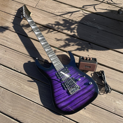 Full-Size Purple Electric Guitar and 5-Watt Amp Starter Package with Accessories3