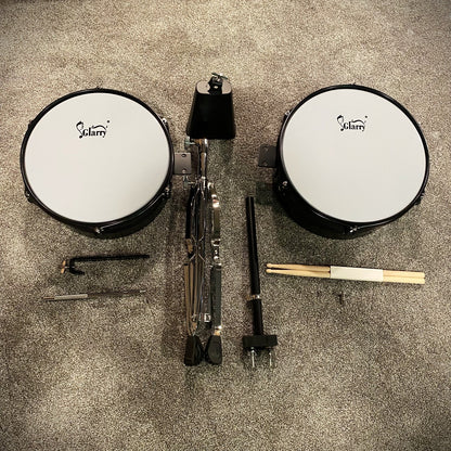 13" & 14" Timbales Set – Latin Percussion Drums w/ Cowbell & Double‑Braced Stand12