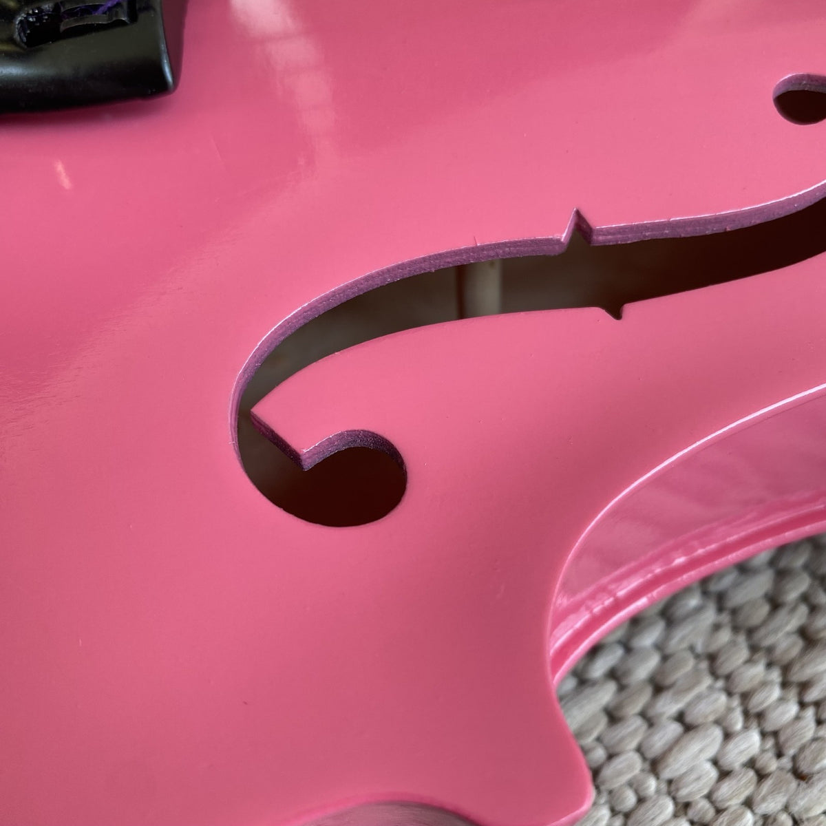 Full-Size 4/4 Pink Violin Starter Set with Case, Bow, Rosin, Solid Wood Violin5