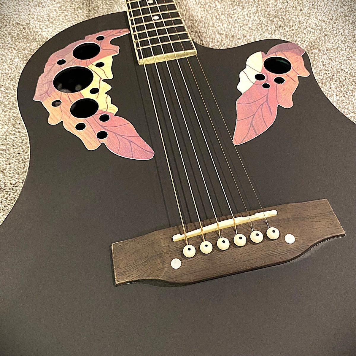 41" Black Acoustic Guitar – Cutaway Body, Laminate Spruce Top, ABS Rounded Back3