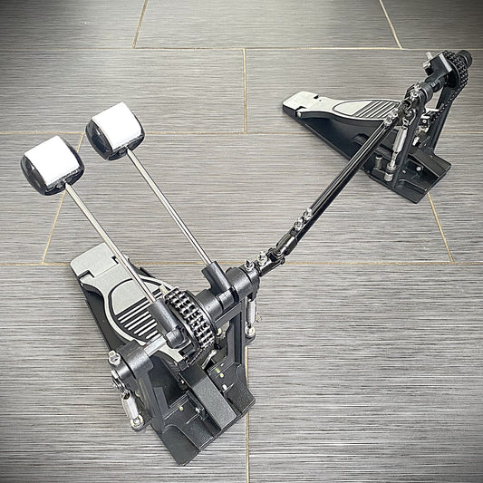 Double Kick Drum Pedal, Dual Chain Double Bass, Adjustable Drive and Beaters0