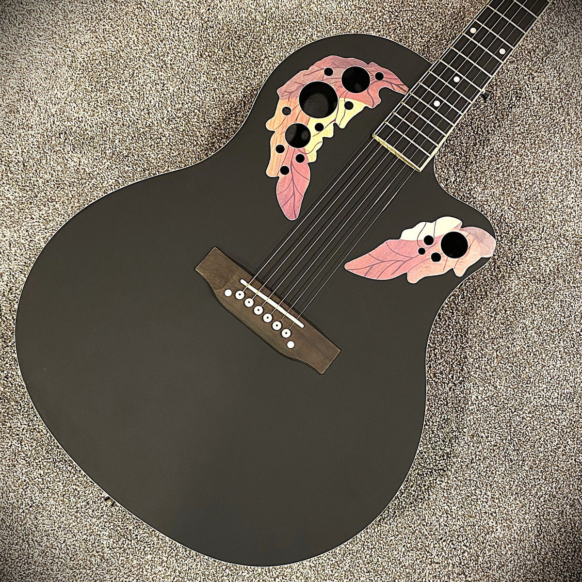 41" Black Acoustic Guitar – Cutaway Body, Laminate Spruce Top, ABS Rounded Back2