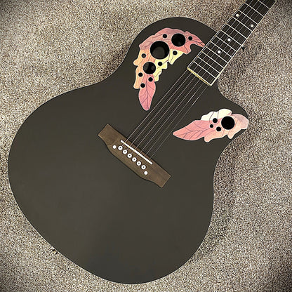41" Black Acoustic Guitar – Cutaway Body, Laminate Spruce Top, ABS Rounded Back2