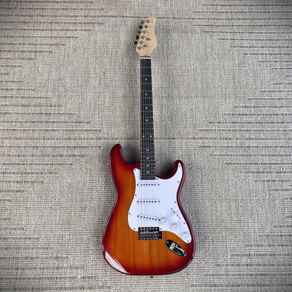 Cherry Sunburst Electric Guitar Package with Gig Bag, S-S-S Pickups, Full-Size1