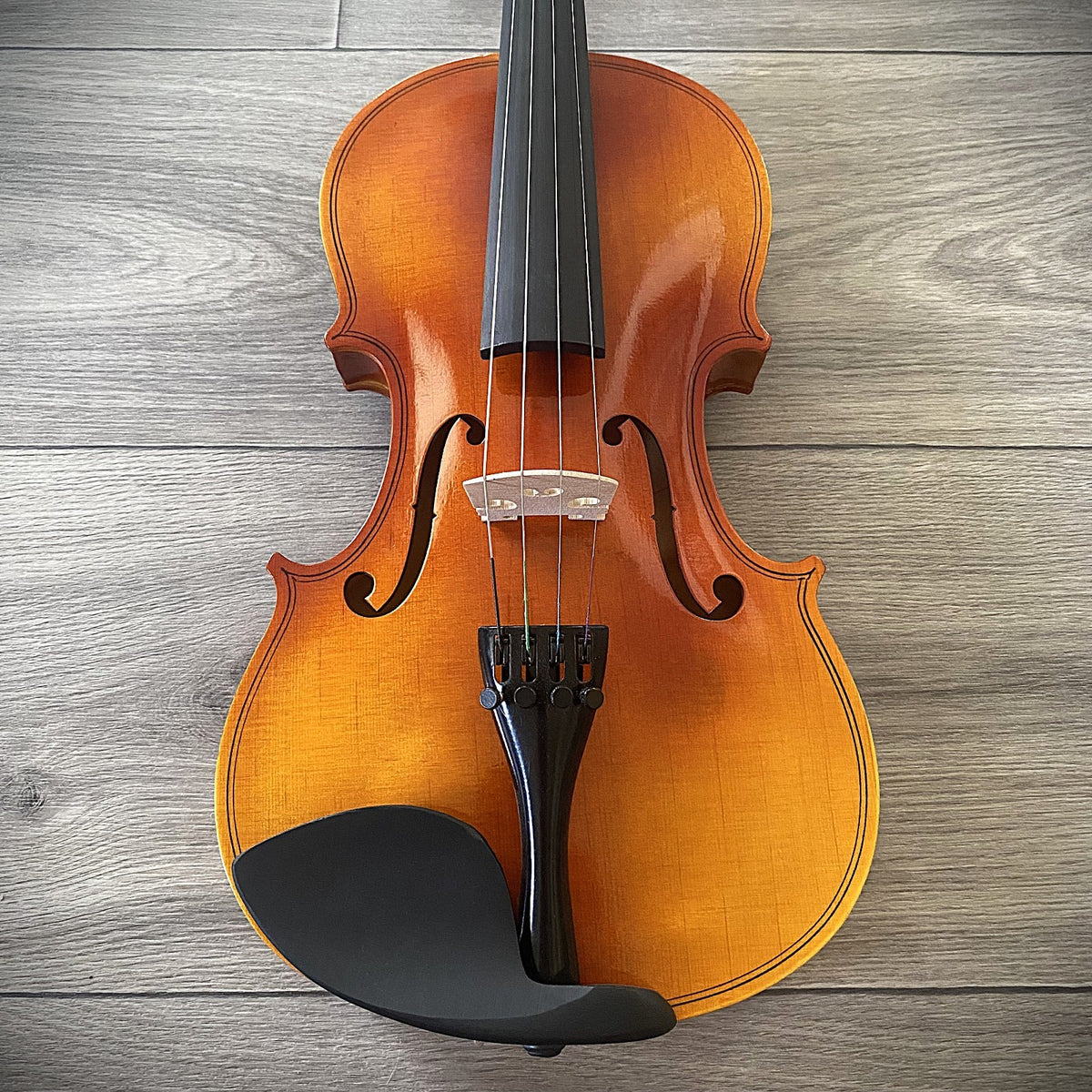 Full-Size 4/4 Violin Fiddle with Preset Bridge, Case w/ Hygrometer, Bow and More1