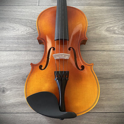 Full-Size 4/4 Violin Fiddle with Preset Bridge, Case w/ Hygrometer, Bow and More1