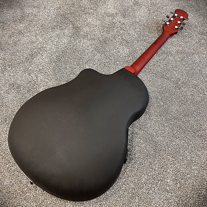 Full-Size Sunburst Acoustic Electric Guitar with Round Back, Grape Sound Holes9