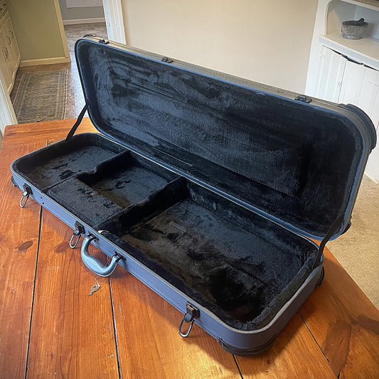 Blue Hard Shell Electric Guitar Case, Lockable with Key For Strats and Teles0