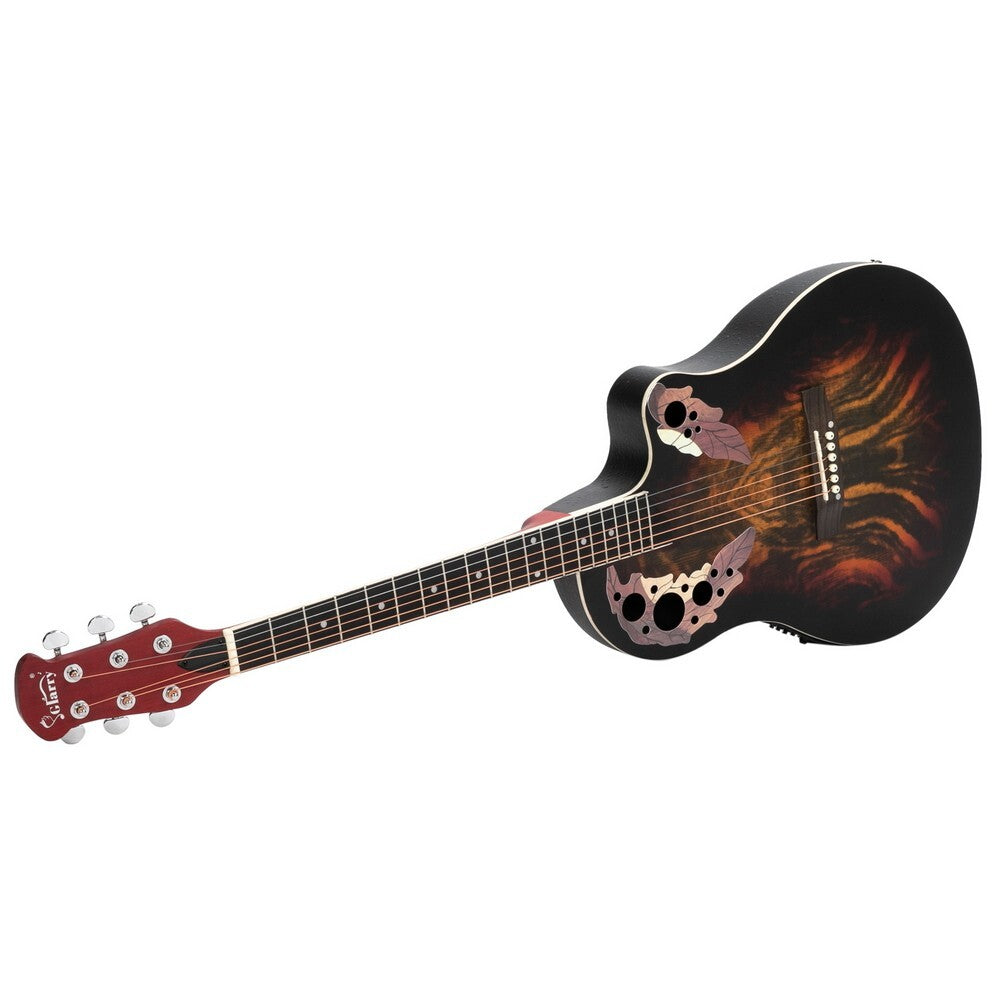 Acoustic Electric Guitar with Round ABS Back, Spruce Top, Cutaway, and Gig Bag9