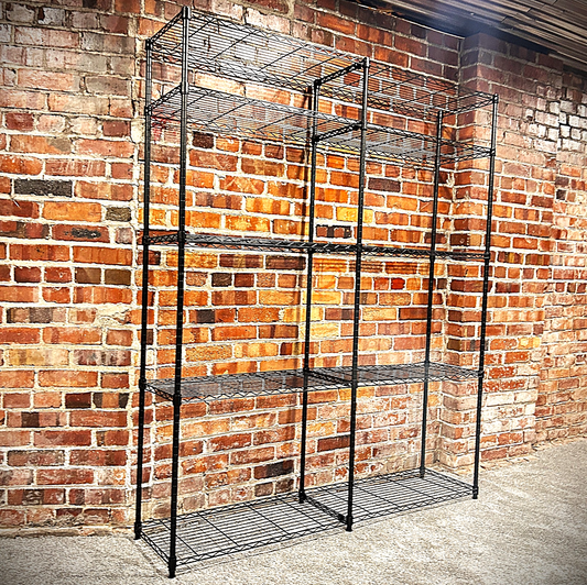 Large 5-Tier Black NSF Rack Organization Shelf, Height Adjustable Holds 1500 lbs0