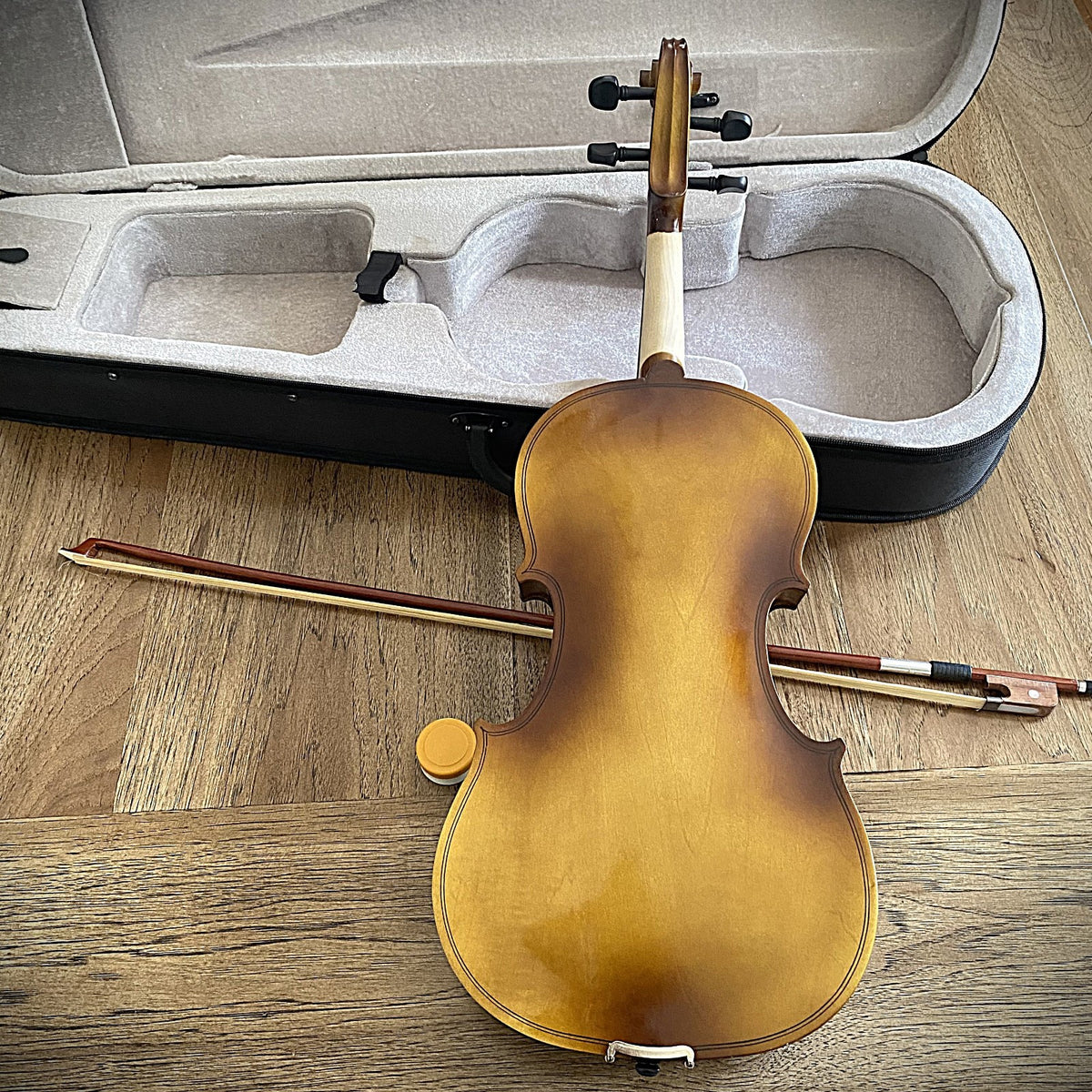 Gorgeous Solid Wood 16" Viola with Antique Finish, Maple Top, Case, Bow, Rosin11