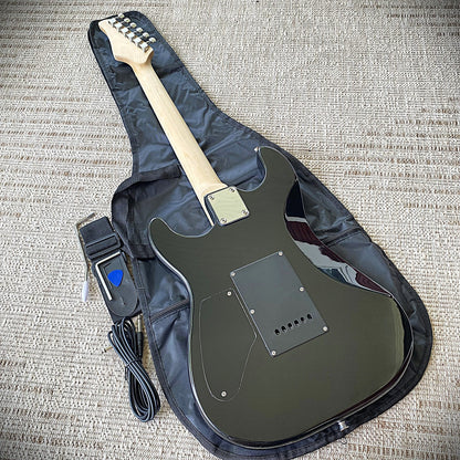 Full-Size Electric Guitar, Double Cutaway, Blue Lightning Finish, H-H Pickups11