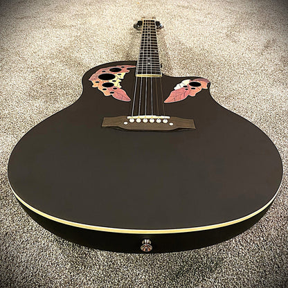 41" Black Acoustic Guitar – Cutaway Body, Laminate Spruce Top, ABS Rounded Back5