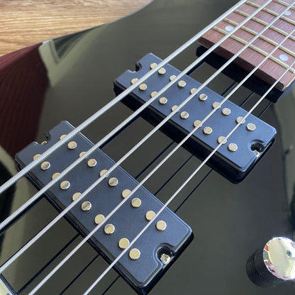 Black 5‑String Bass Guitar – Full‑Size, 24‑Fret Laurel Fretboard, HH Pickups9