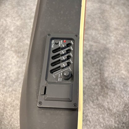 Full-Size Sunburst Acoustic Electric Guitar with Round Back, Grape Sound Holes8
