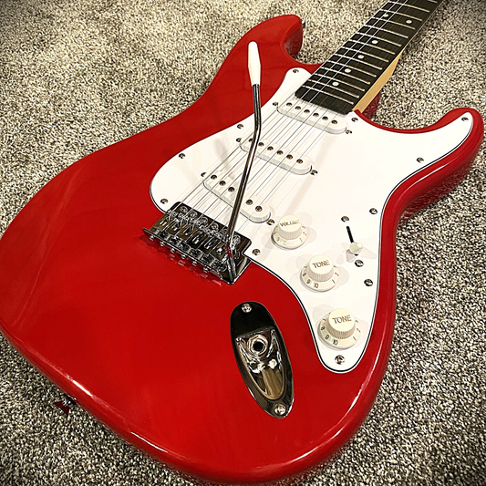 Red Electric Guitar (Full-Size) Rosewood Fretboard, Maple Neck, Double Cutaway0