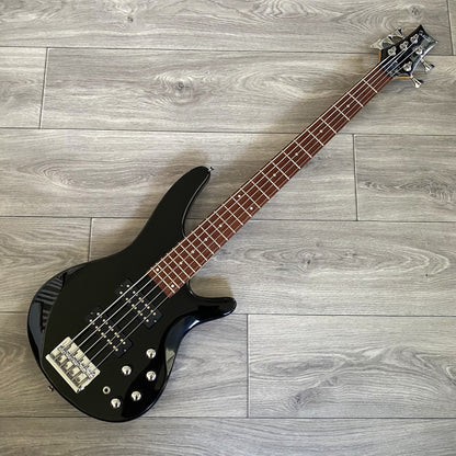 Black 5‑String Bass Guitar – Full‑Size, 24‑Fret Laurel Fretboard, HH Pickups1
